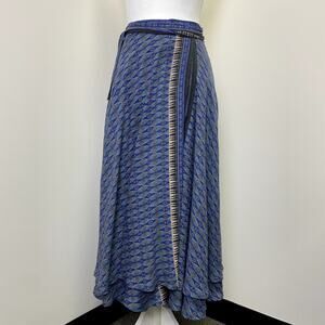 Free People Good 4U Wrap Tribal Print Midi Skirt XS Boho